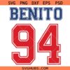 Benito 94 svg png, Bad Bunny Bowl Team Benito Football Svg Png