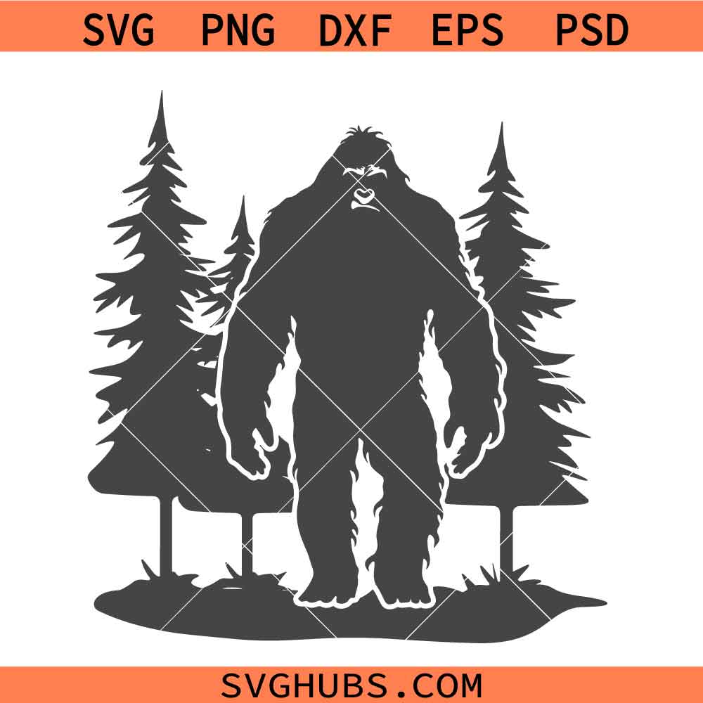 Bigfoot silhouette SVG, Sasquatch Clipart SVG, Yeti SVG