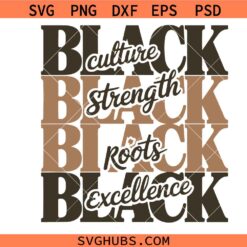 Black History Month svg, Black Culture Strength Roots Excellence svg, black history quote png svg, Afro quote svg png