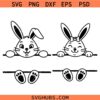 Bunny split name frame svg, Easter Name Frame SVG, Easter Bunny SVG
