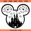 Castle Firworks Mouse Ears Svg Png, Mickey Fireworks Svg Png, Magical Castle Svg Png