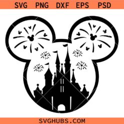 Castle Firworks Mouse Ears Svg Png, Mickey Fireworks Svg Png, Magical Castle Svg Png