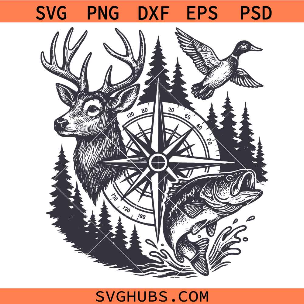Deer Duck Fishing SVG, Fishing Clipart SVG, Duck Scenery SVG, Hunting Shirt SVG This is a downloadable vector. You will instantly download a zipped file containing the files in the formats of SVG, PNG, EPS, PNG, PSD, PDF, DXF and AI. You can opt to download a free SVG under Free SVG category to test the quality of our files. The files are compatible with major cut machines such as cricut (Design Space) and silhouette. They are ideal for cutting, scrap booking, vinyl decals, stickers, iron-on, invitation cards, sublimation, laser cutters, engraving, among other desired use. How to Download: - Add to cart the files. - Click checkout button to Complete Payment. - Complete the payment. You will be redirected to a download page where you can download the files. - The files will also be auto sent to your email address. Ensure you check your email junk folder. Visit our Download Guide Page for a detailed guide on how to download. Terms of use: The files should not be shared or resold in their digital format. You can however use the designs to make and sell unlimited physical product like shirts, tumblers etc. For Help visit our contact page. Thank you for shopping with us. Happy crafting.