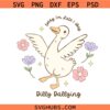 Dilly Dallying Goose Svg Png, Floral Funny Mama Svg Png