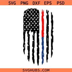 Distressed Thin Blue Red Line Flag Svg Png, USA Police flag Svg Png, Firefighter Svg Png