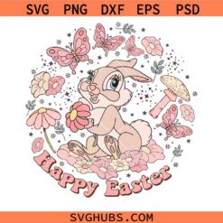 Happy Easter Bunny with flowers Svg Png, Miss Bunny Easter Svg Png, Easter Bunny Svg Png