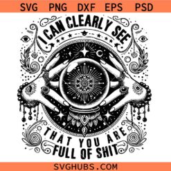 I can clearly see that you are full of shit SVG, Funny Crystal Ball SVG, Witchy SVG