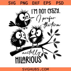 I'm not crazy I prefer the term mentally hilarious SVG, grumpy birds svg