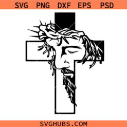 Jesus face in cross SVG, Jesus Cross SVG, Crucifixion SVG