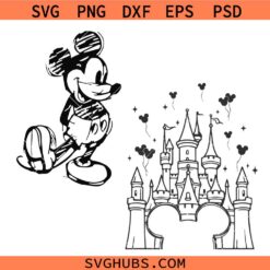 Magical Castle SVG, Castle outline SVG, Magic Kingdom SVG, Mickey Castle SVG