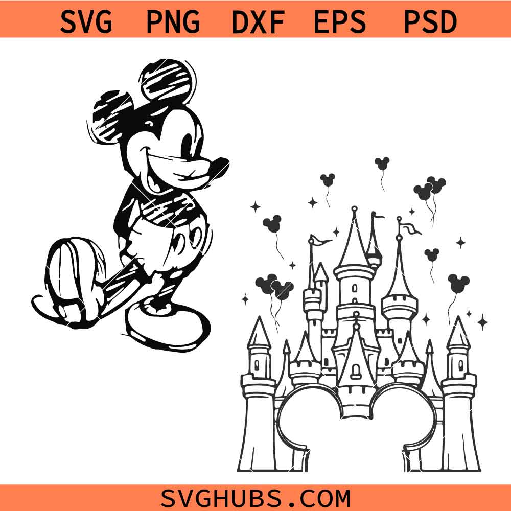 Magical Castle SVG, Castle outline SVG, Magic Kingdom SVG, Mickey Castle SVG
