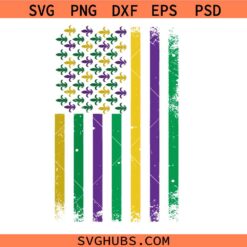 Mardi Gras American Flag Svg Png, Distressed American Mardi gras flag Svg Png Louisiana Svg Png