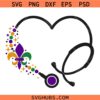Mardi Gras Stethoscope Svg Png, Nurse Mardi Gras Svg Png, Doctor Svg Png