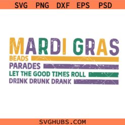 Mardi Gras SVG PNG, Carnival Svg, Fat Tuesday svg, Louisiana Svg, Mardi Gras Beads Svg