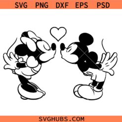 Mickey Minnie Valentines SVG, Mickey and Minnie kissing Svg, Disney Valentines SVG, Disney Lovers SVG