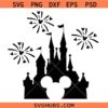 Mouse Castle Fireworks Svg Png, Castle Fireworks Svg Png, Castle Magical FamilyTrip Svg Png
