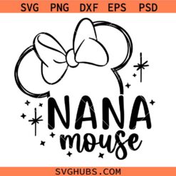Nana Mouse Ears Coquette Bow Svg Png