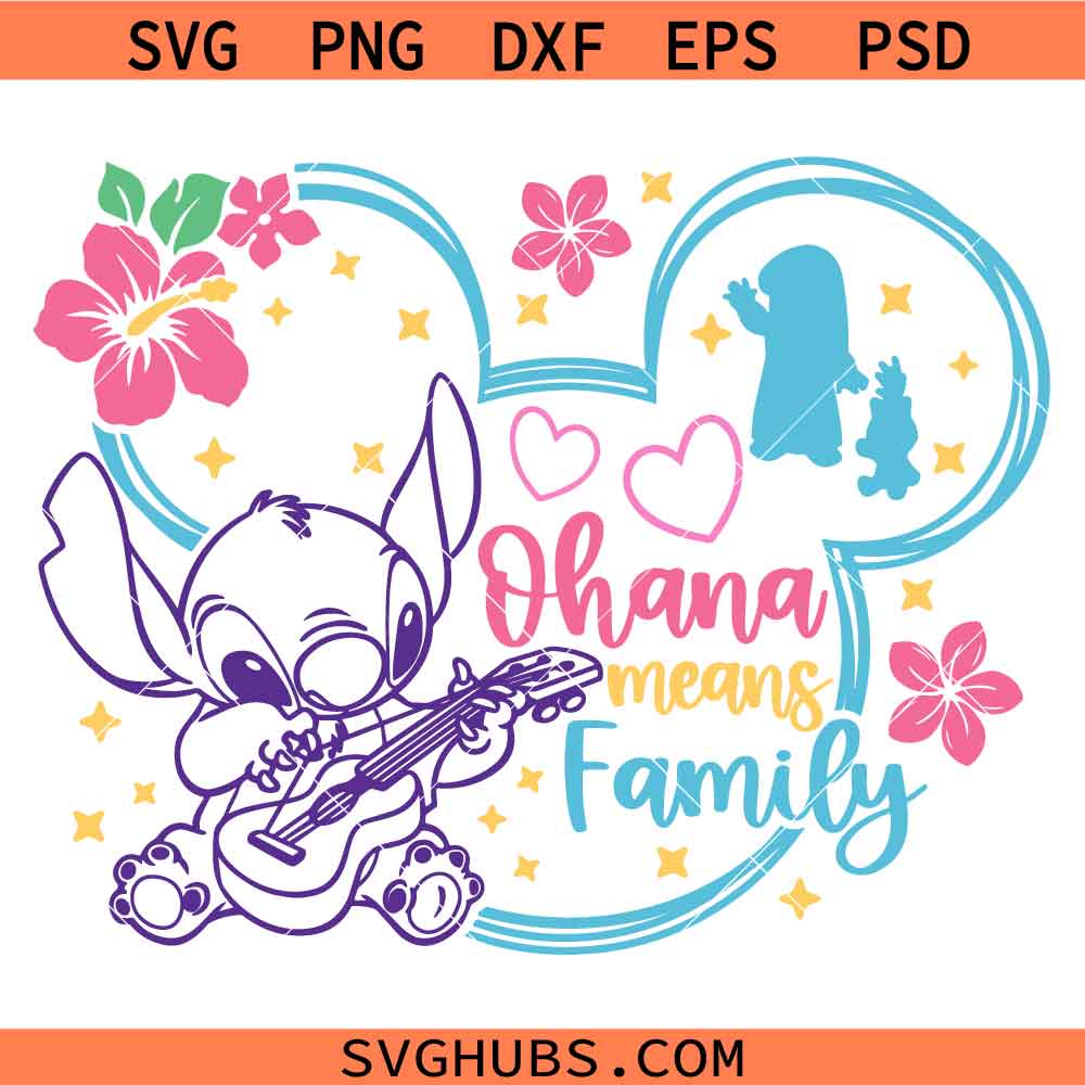 Ohana Means Family Svg Png, Stitch Main Street Mouse Ears Svg Png, Magical Castle Svg Png