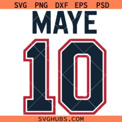 Maye Jersey SVG PNG, Maye 10 Png Svg, Drake Maye Jersey Letter Number 10 Svg, Patriots Jersey svg