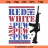 Red white and Pew Pew Pew Gun Svg Png, Pew Pew Svg Png