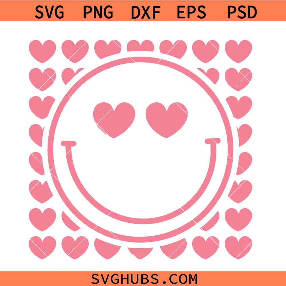 Retro Smiley Face Valentine SVG, Valentine’s Day Smiley Face SVG, Retro Valentine Svg, Valentines Day Shirt svg