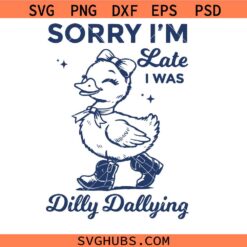 Sorry I'm Late I Was Dilly Dallying Goose Svg Png, Goose Svg Png, Coquette Goose Svg Png