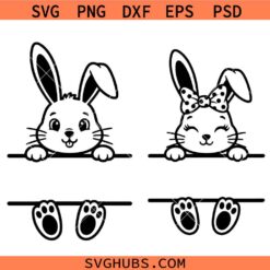 Split bunny monogram SVG, Easter Bunny Monogram SVG, Easter monogram SVG, Easter svg