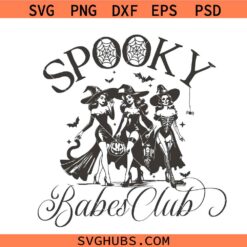 Spooky Babes Club svg, Coquette Halloween svg, Spooky Season svg, Retro Halloween SVG