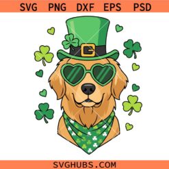 St Patricks Dog Svg Png, St Patricks Golden Retriever Svg Png, Dog St Patricks Png, St Patricks Day Svg Png