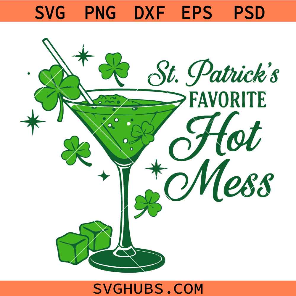 St Patrick’s Hot Mess Svg Png, Shamrock Beer Svg Png, Lucky Sarcastic Svg Png