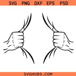 Tear Away Svg Png, Ripped Shirt Svg Png, Open Shirt Svg Png