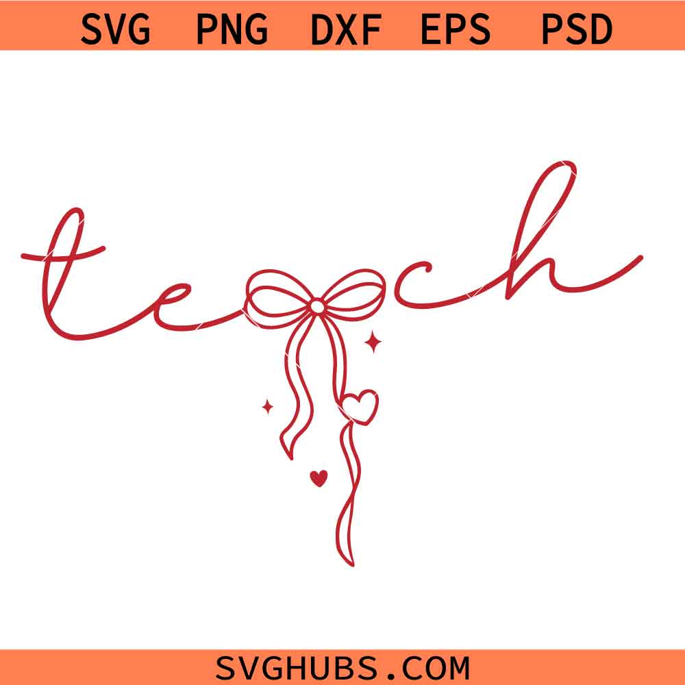 Teacher Bow Svg Png, Valentine Svg Png, Teacher shirt Svg Png
