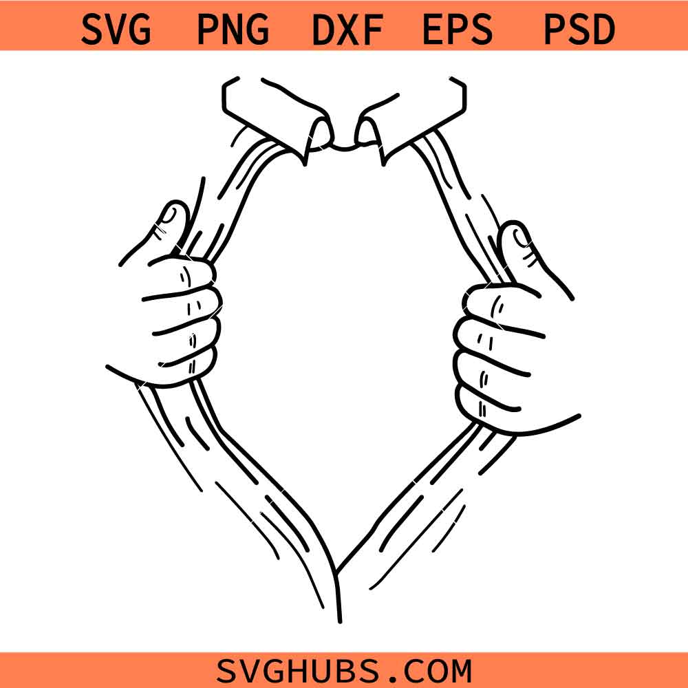 Tear Away Svg Png, Ripped Shirt Svg Png, Open T-Shirt Svg Png