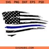 Thin Blue Line Distressed American Flag Svg Png, USA Police flag Svg Png