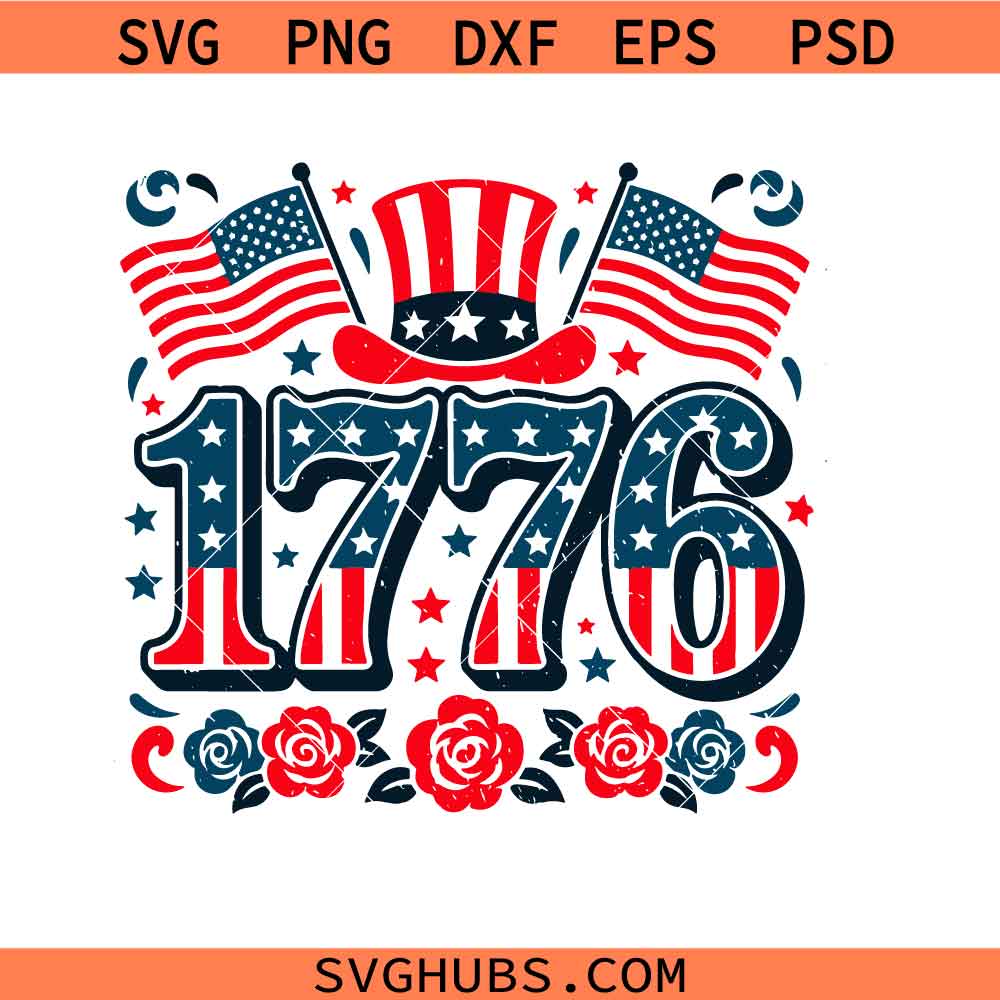 1776 svg, 4th July svg, Fourth of July svg