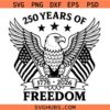 250th Anniversary American Flag Eagle Svg, Patriotic Eagle Svg, 4th Of July Svg