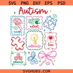 Autism Awareness Coquette Svg Png, Neurodiversity Advocate Svg Png, Special Education Svg Png