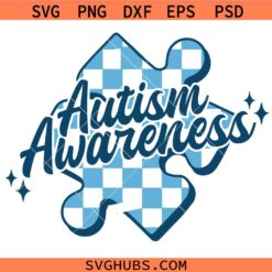 Autism Awareness Checkered puzzle SVG , Autism Month SVG