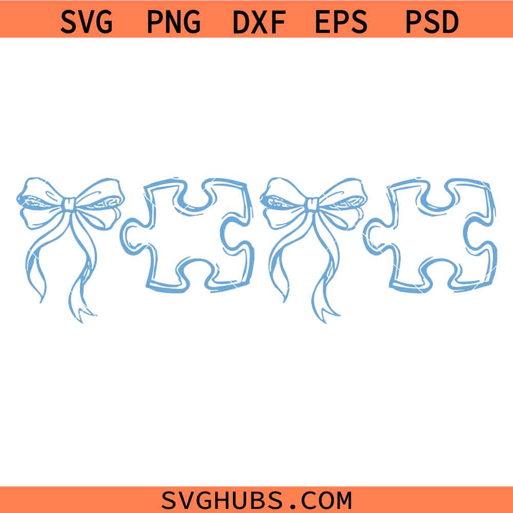 Autism Puzzle Coquette SVG PNG, Autism Awareness Svg, Autism Acceptance svg, Autism Mom Svg