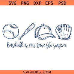 Baseball Is My Favorite Season svg Png, Blue Baseball Line Art svg, Minimalist Baseball svg, Tired Baseball Mom Club svg