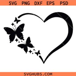 Butterfly Love Svg Png, Sparkly Heart Butterfly Svg Png, Happy Valentine's Day Svg Png, Couple Svg Png