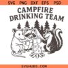 Campfire Drinking Team svg png, Camping Lover Raccoon Opossum Skunk SVG