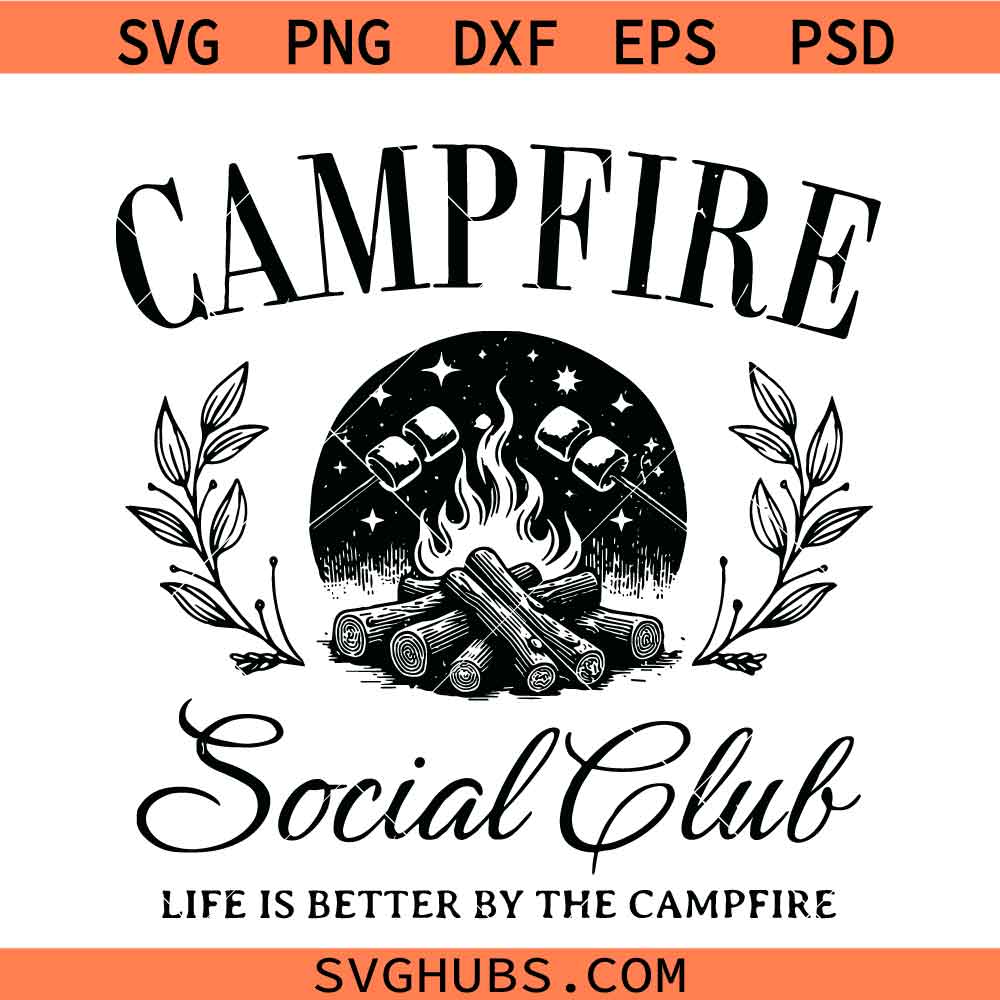 Campfire Social Club SVG, Camping svg png, Camping Summer svg