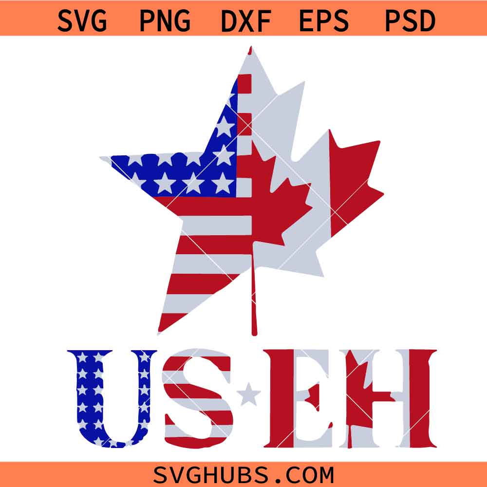 Usa and Canada SVG, Canada Day svg file, Fourth of July svg, Canadian American svg png