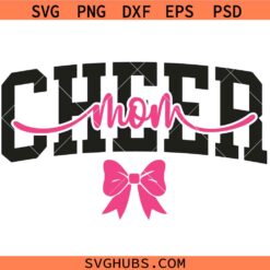 Cheermom Bow SVG, Cheermom Coquette SVG, Cheerleader Mom SVG