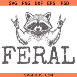 Distressed Feral Raccoon SVG, Sarcastic raccoon Svg, Rock On Trash SVG