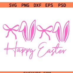 Happy Easter Coquette Svg, Coquette Easter Bunny Svg, Easter Bunny Svg
