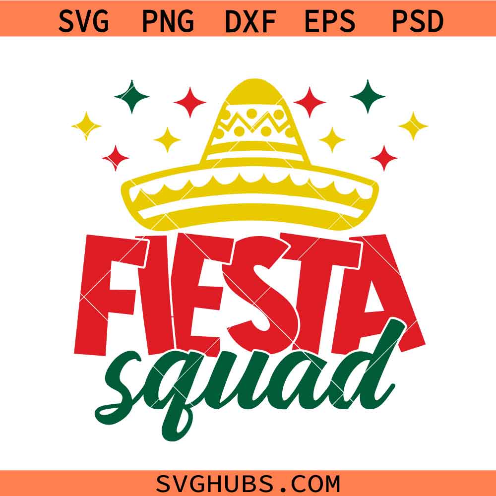 Fiesta squad svg, Cinco de Mayo Varsity SVG, Glitter Fiesta svg, Sombrero Svg