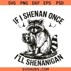 Raccoon If I Shenan Once I’ll Shenanigan SVG, Raccoon Whisky Mac SVG PNG