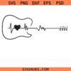 Guitar Heart Beat Svg Png, Guitar Beat Music Svg Png, Acoustic Guitar Svg Png, Guitar Note Svg Png